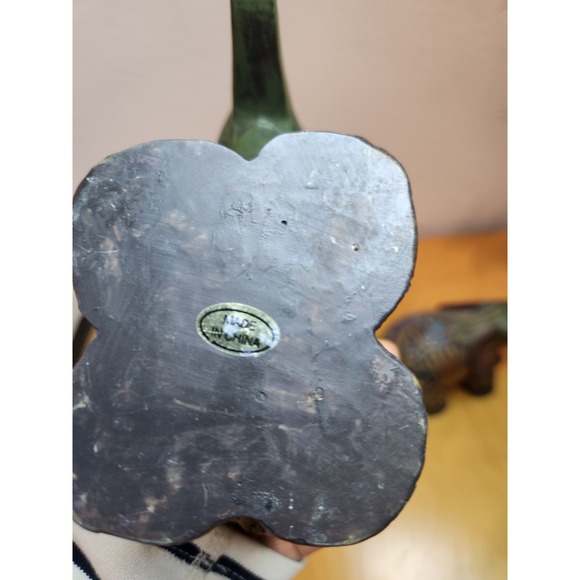 Hand Painted Elephant Figurines Set of 2 Tribal Folk Art Decor Made in China - Picture 7 of 8